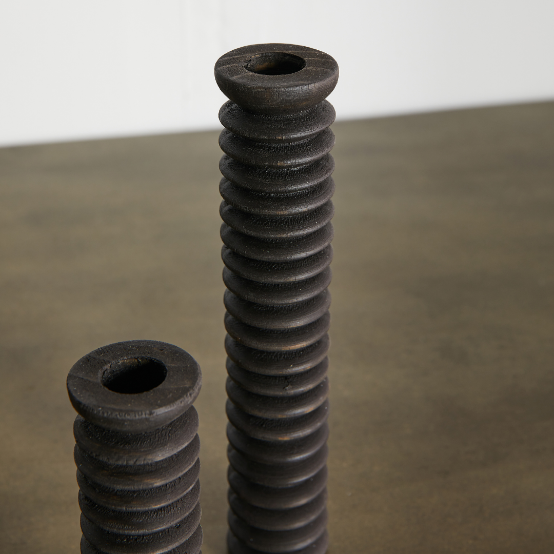 Spiral Wood Candle Holder
