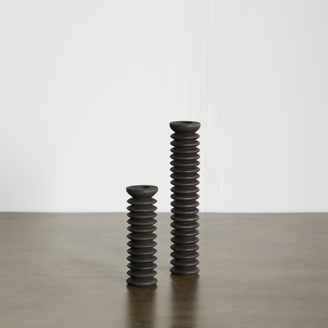 Spiral Wood Candle Holder