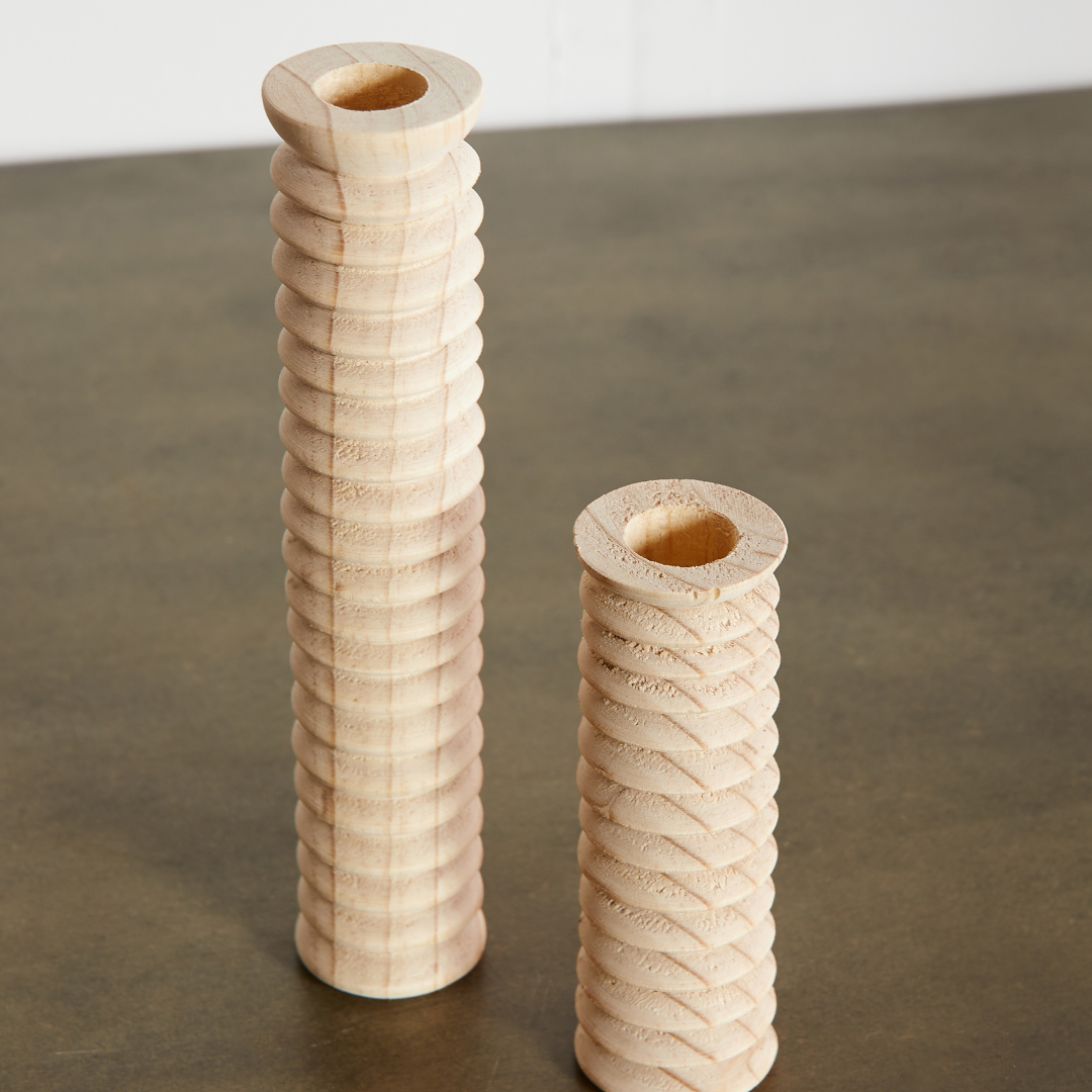 Spiral Wood Candle Holder