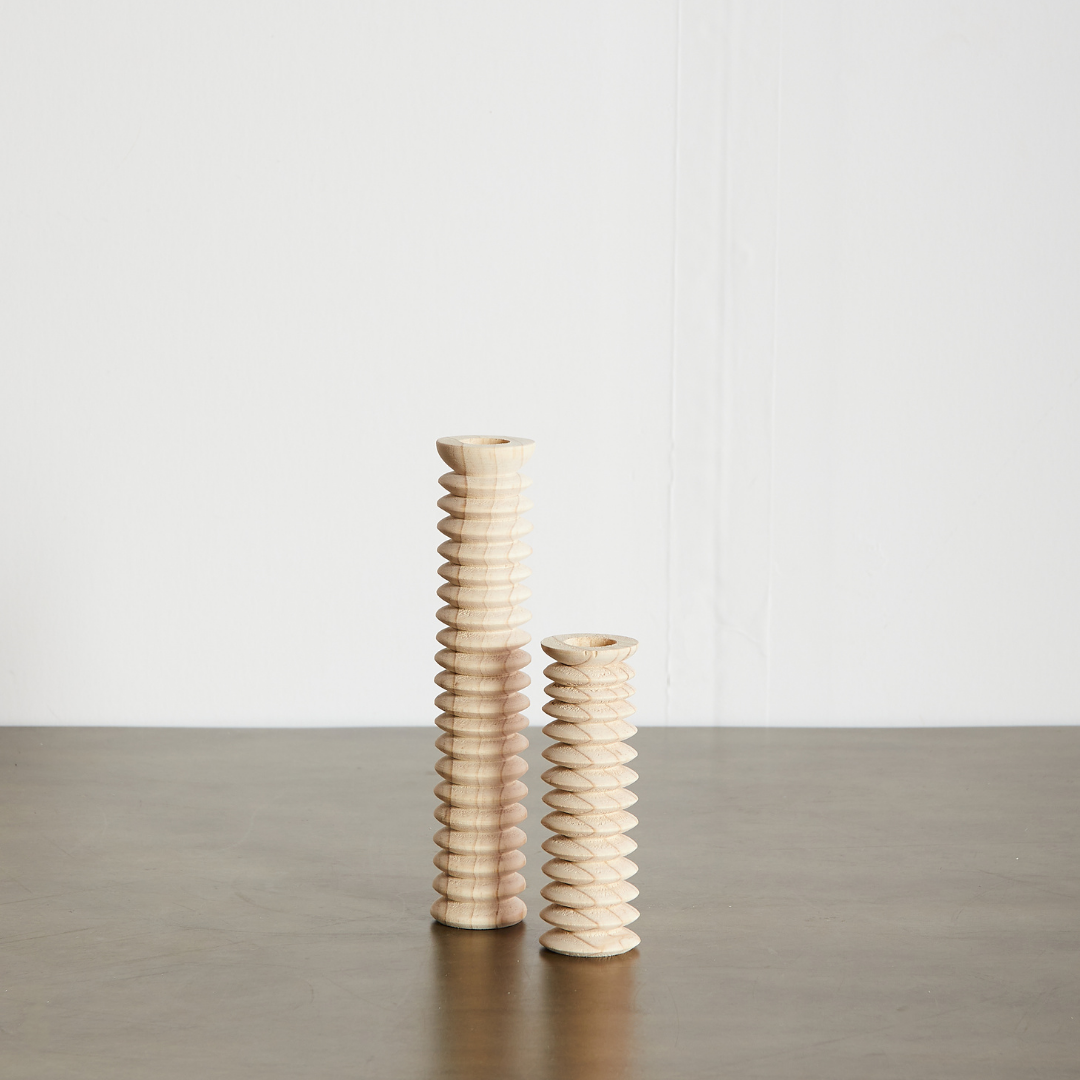 Spiral Wood Candle Holder