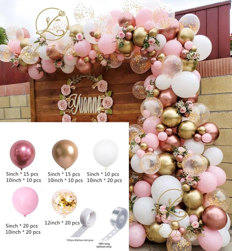 Pink & White Balloon Arch Kit