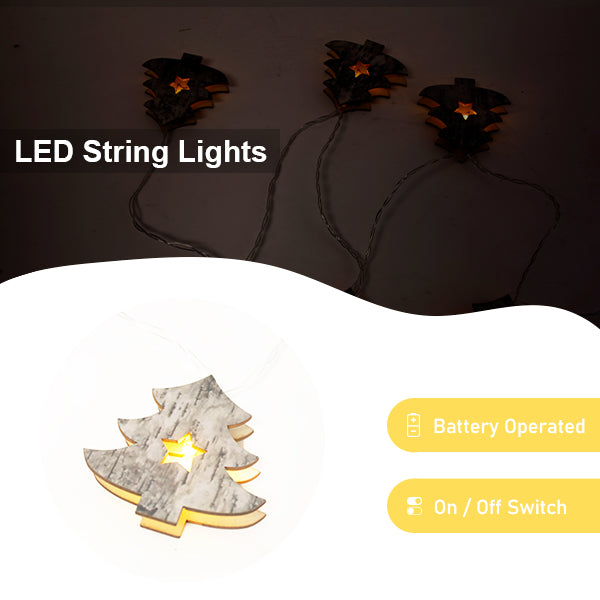 Wooden Tree String Lights, Warm White