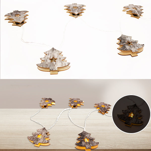 Wooden Tree String Lights, Warm White