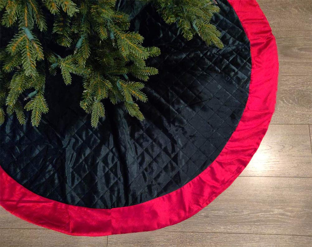 Fennco Styles Vintage Velvet Allover Tree Pattern Stocking 8 x 19 Inch - Red Christmas Stocking for Holiday, Home Decor, Family Gathering and Special Occasion