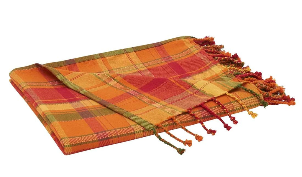 Terracotta Plaid Throw