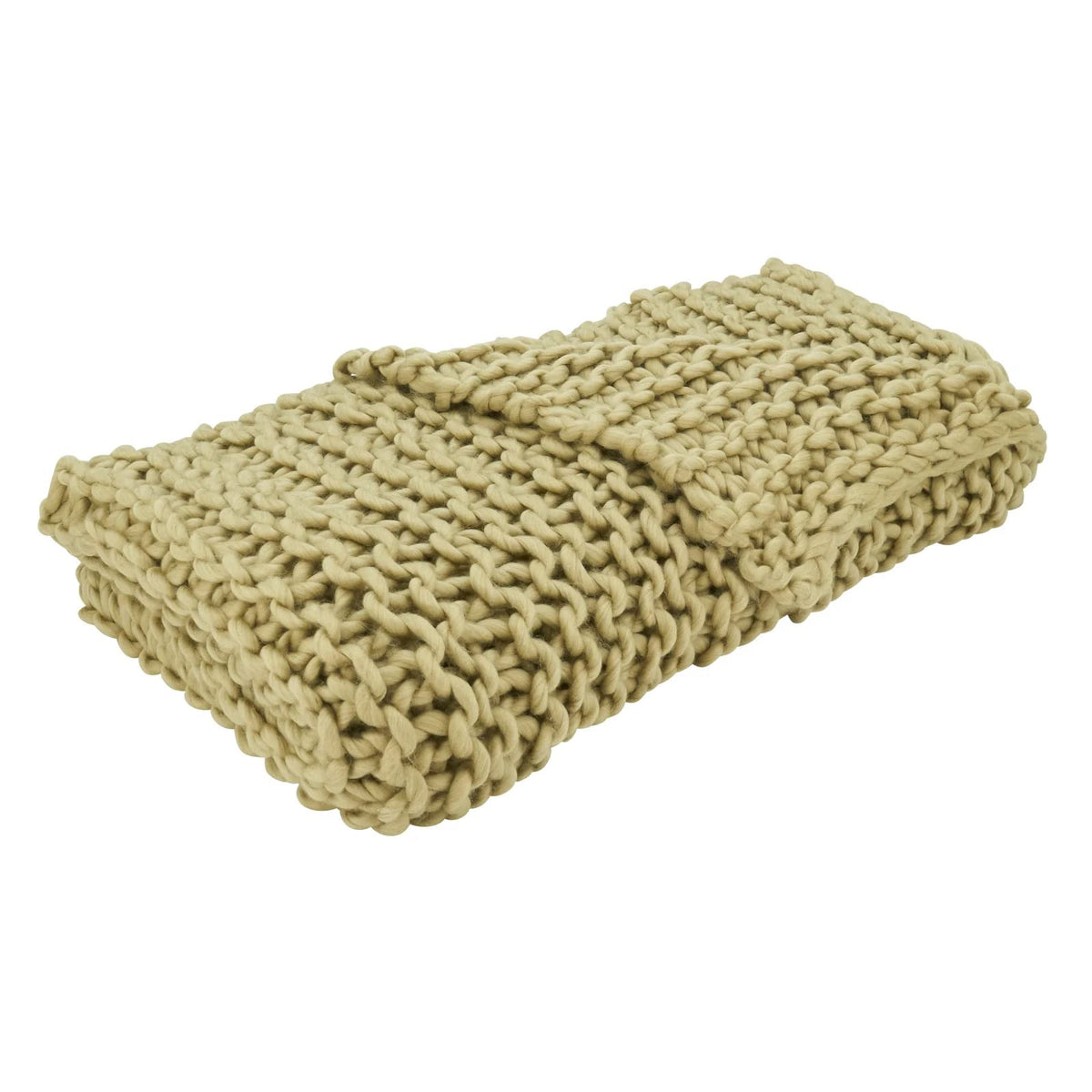 Fennco Styles Sevan Collection Chunky Knit Throw Blanket 50" W X 60" L – Ivory Cozy Blanket for Couch, Bedroom, Living Room and Office Décor