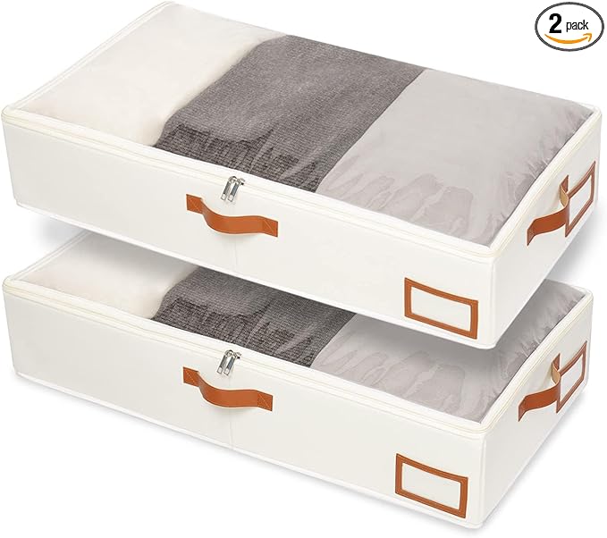 Beige Under-Bed Storage Set