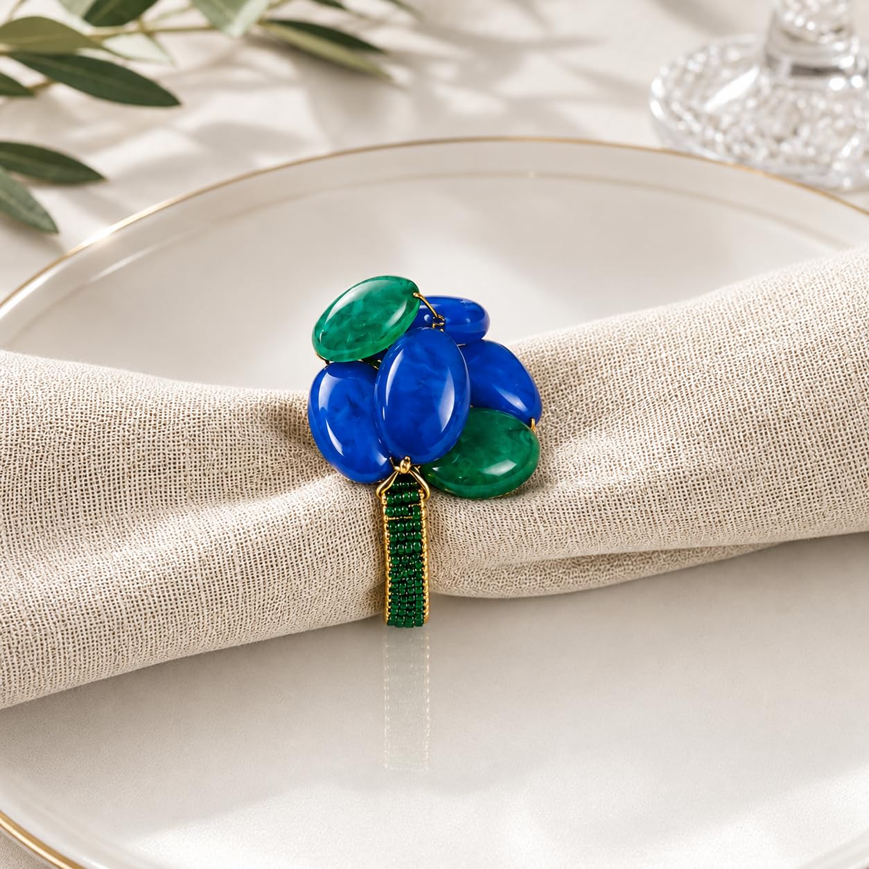 Brown Beaded Napkin Rings