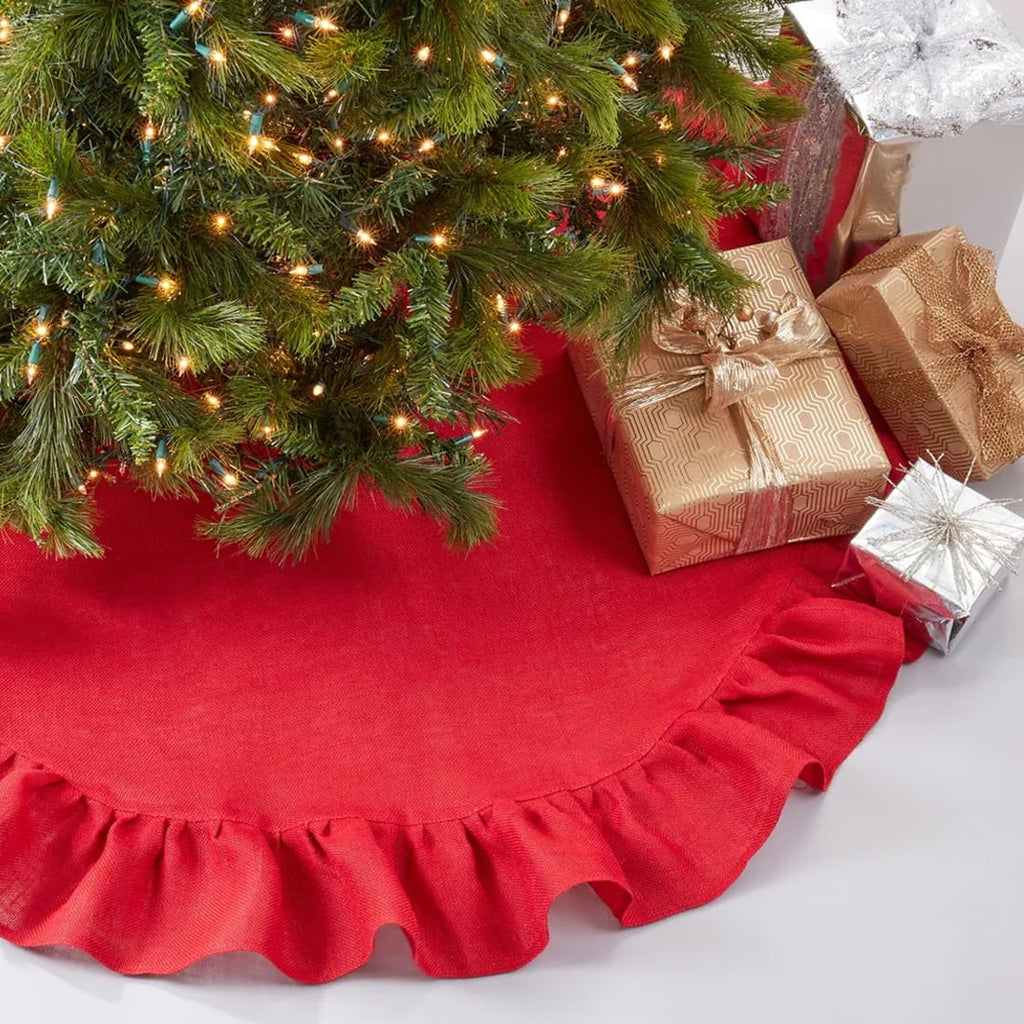 Natural Ruffled Jute Tree Skirt