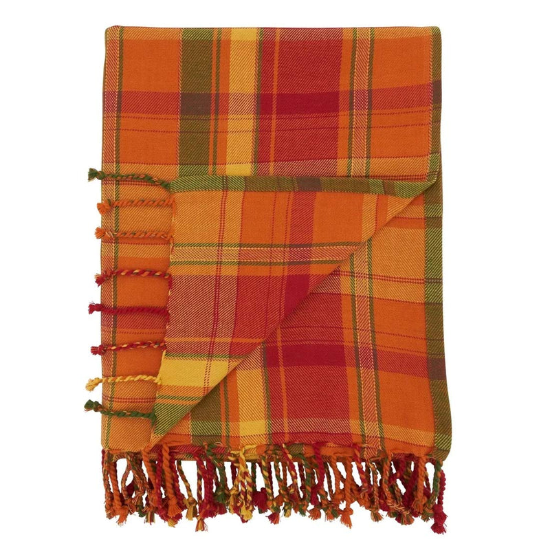 Terracotta Plaid Throw
