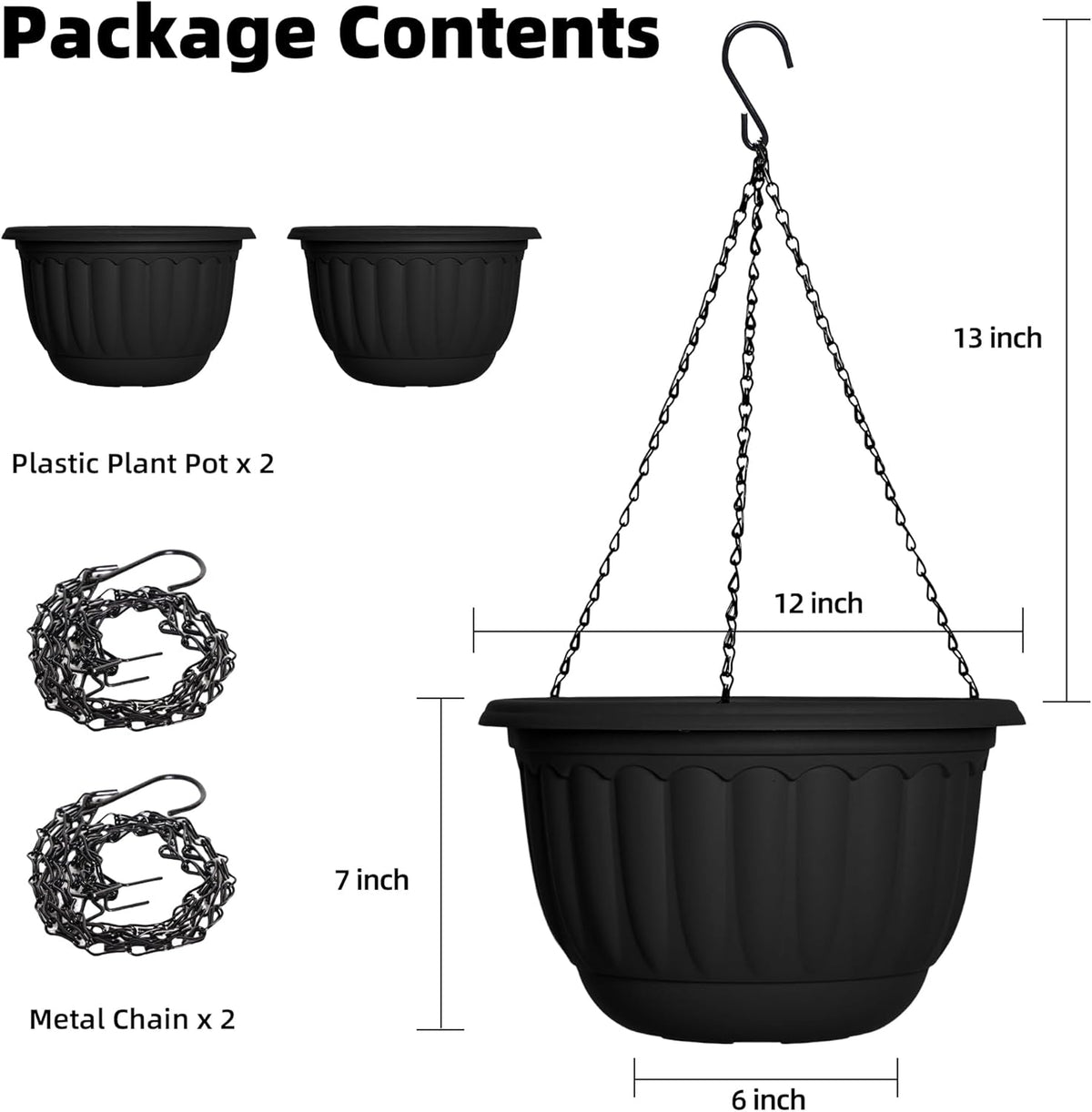 Hanging Planters · 12 in · Pair