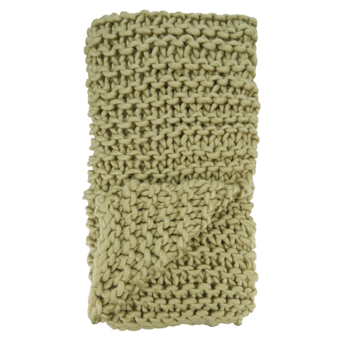 Fennco Styles Sevan Collection Chunky Knit Throw Blanket 50" W X 60" L – Ivory Cozy Blanket for Couch, Bedroom, Living Room and Office Décor