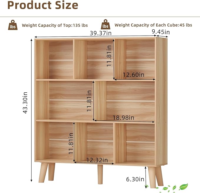 Natural 8-Cube Bookcase