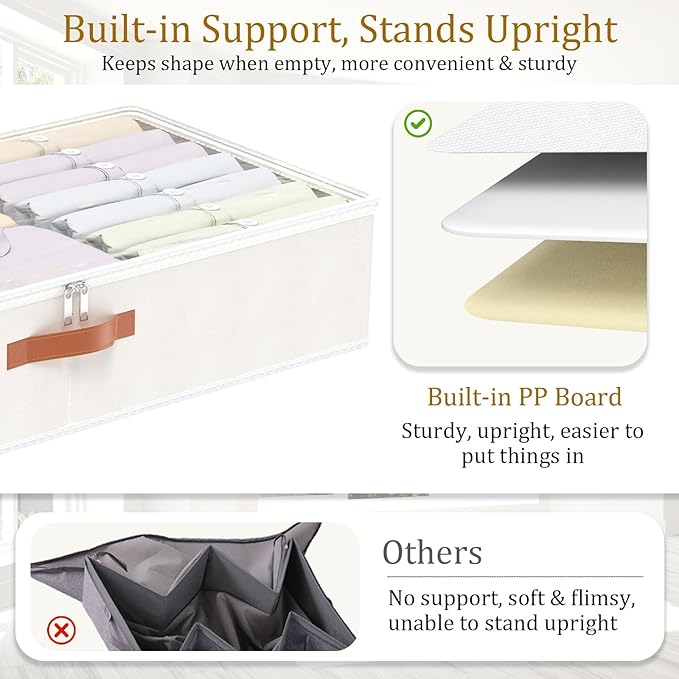Beige Under-Bed Storage Set