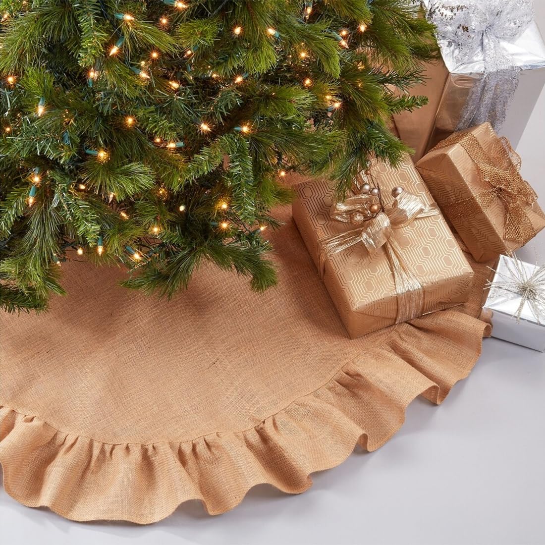 Natural Ruffled Jute Tree Skirt
