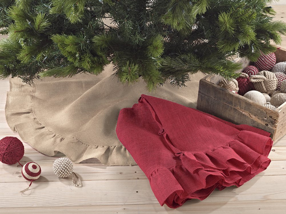 Natural Ruffled Jute Tree Skirt