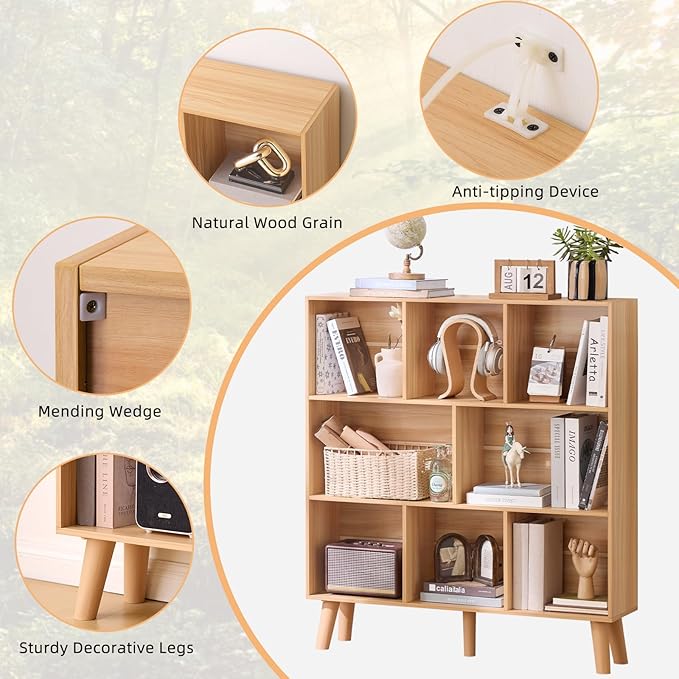 Natural 8-Cube Bookcase