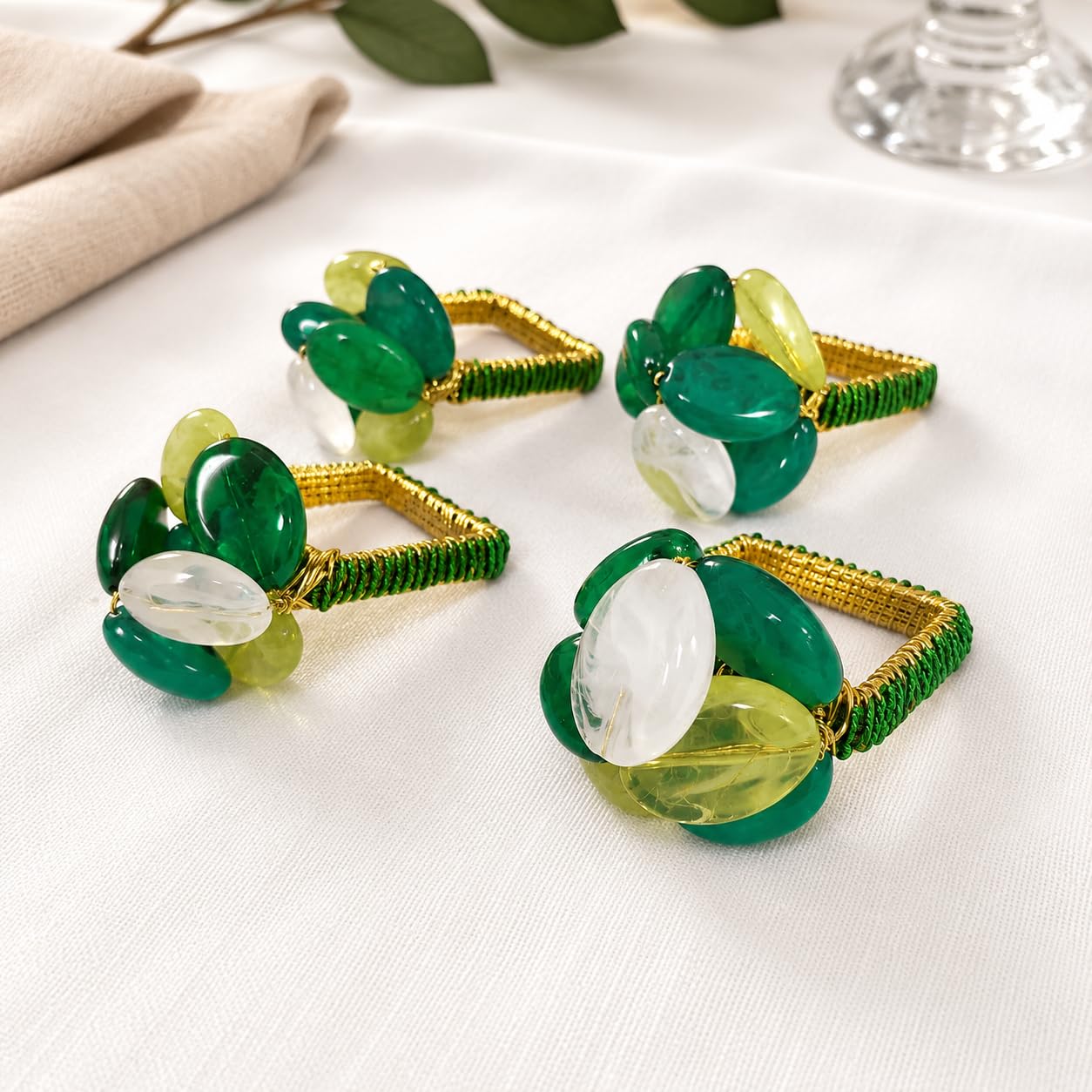Brown Beaded Napkin Rings