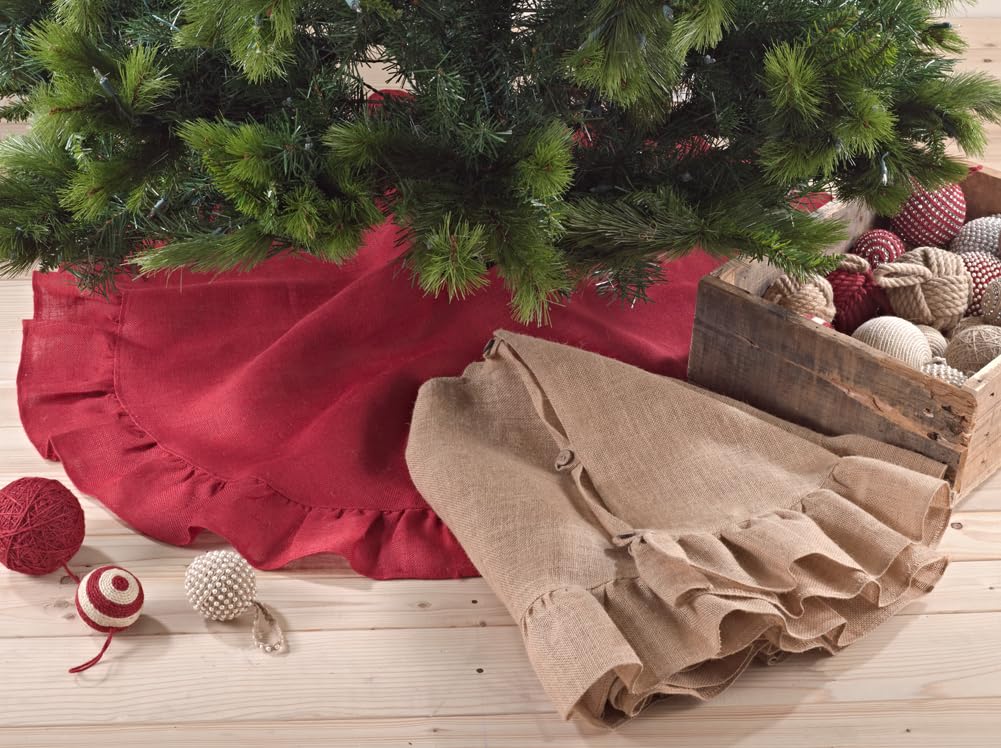 Natural Ruffled Jute Tree Skirt