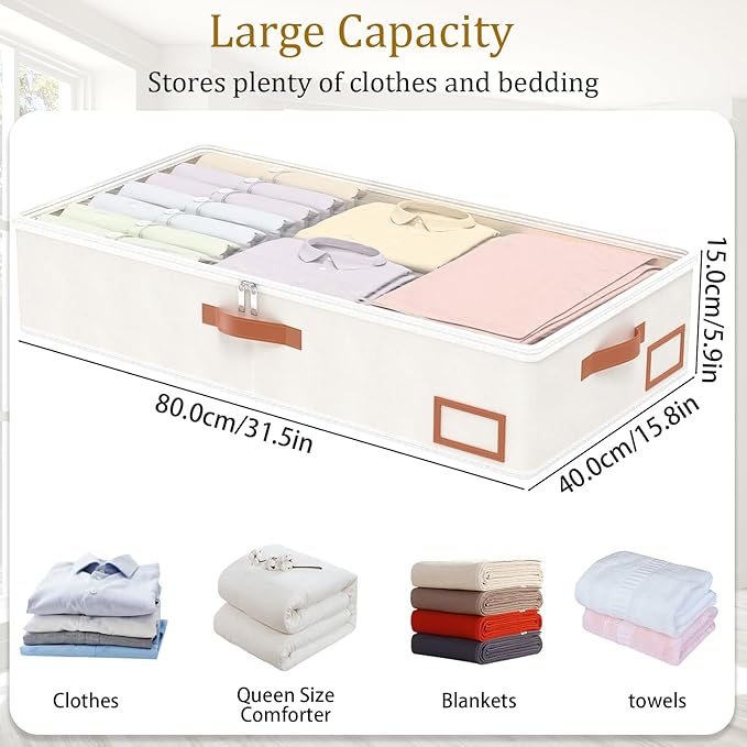 Beige Under-Bed Storage Set