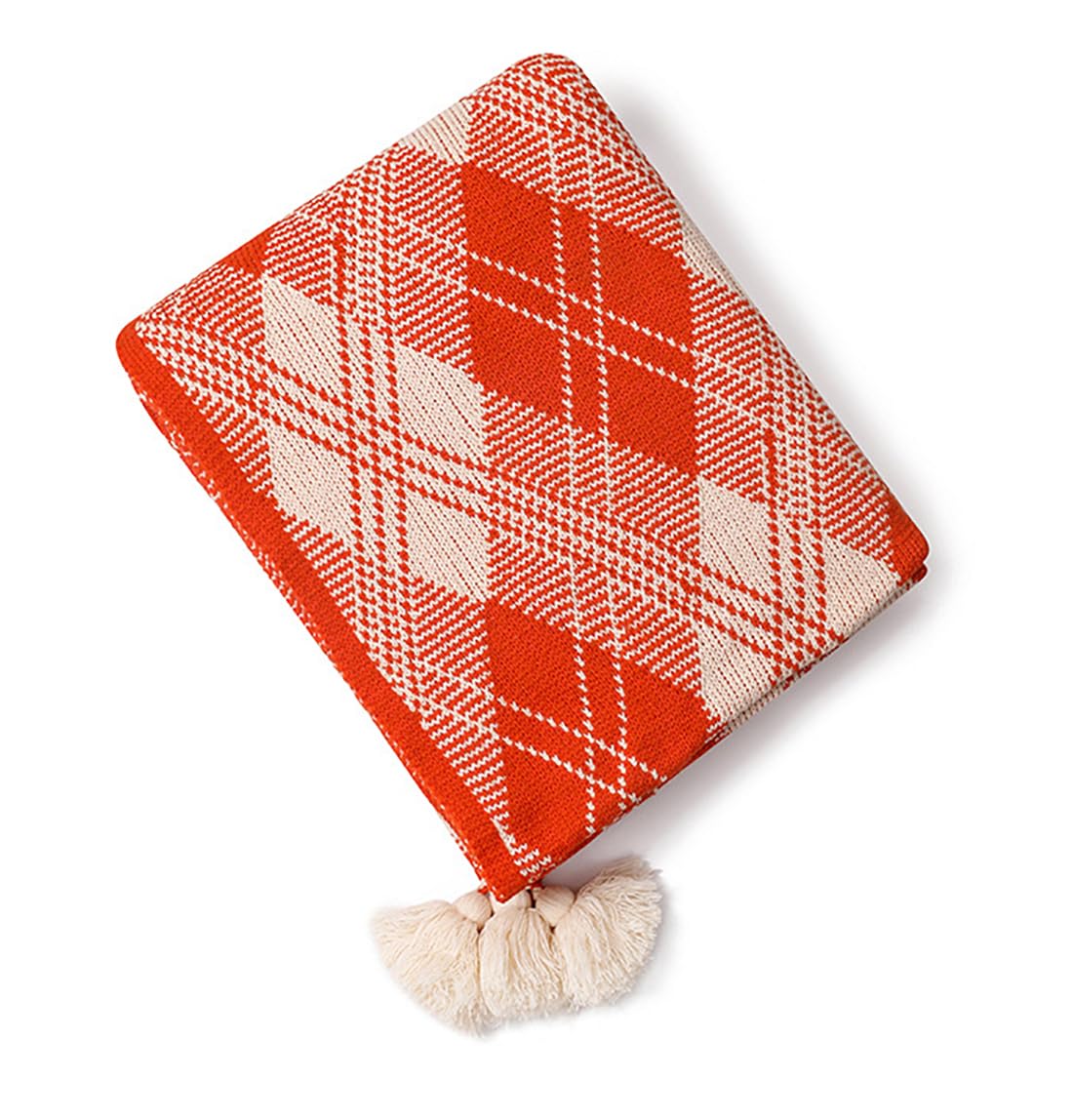 Fall Plaid Tassel Throw