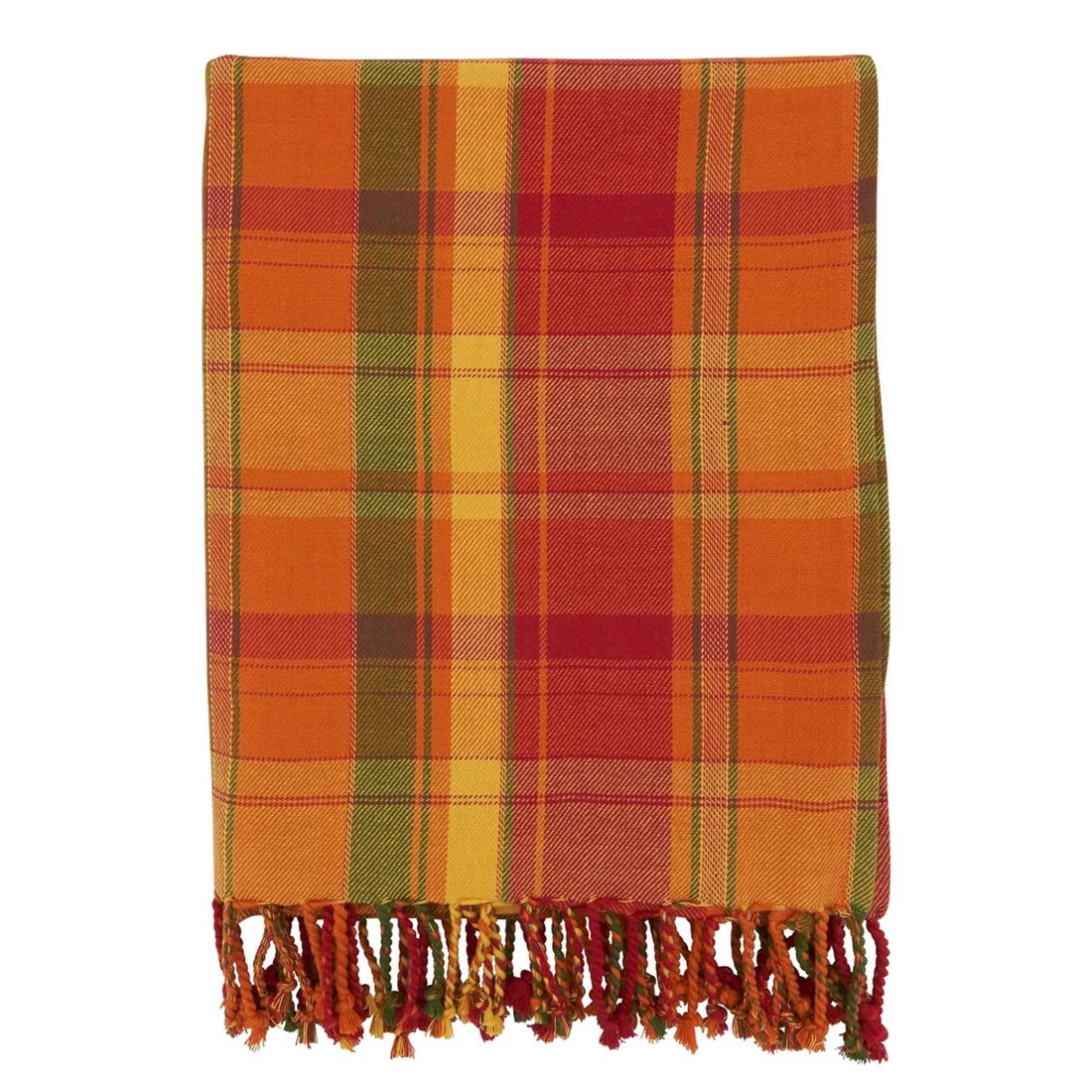 Terracotta Plaid Throw
