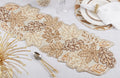 Gold Beaded Fall Leaf Runner