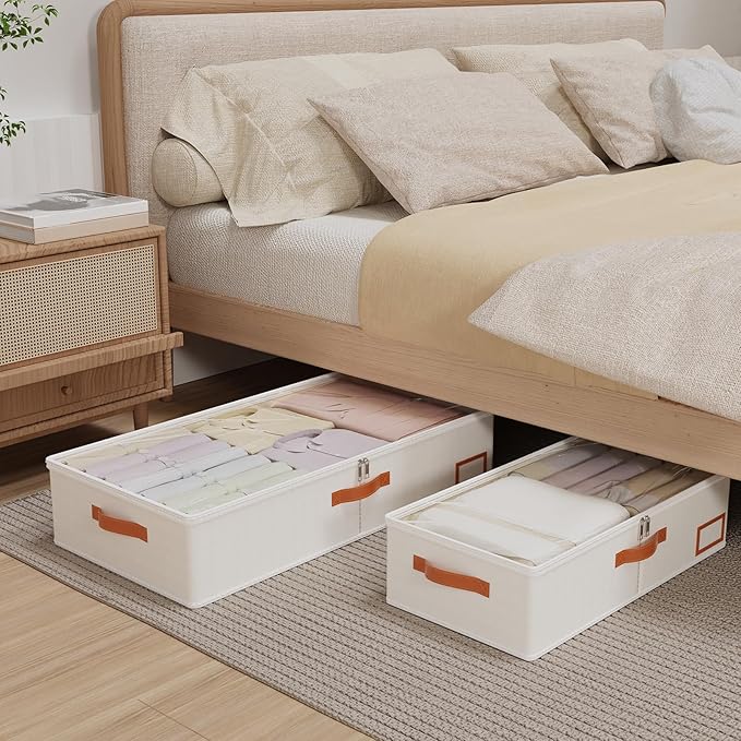 Beige Under-Bed Storage Set