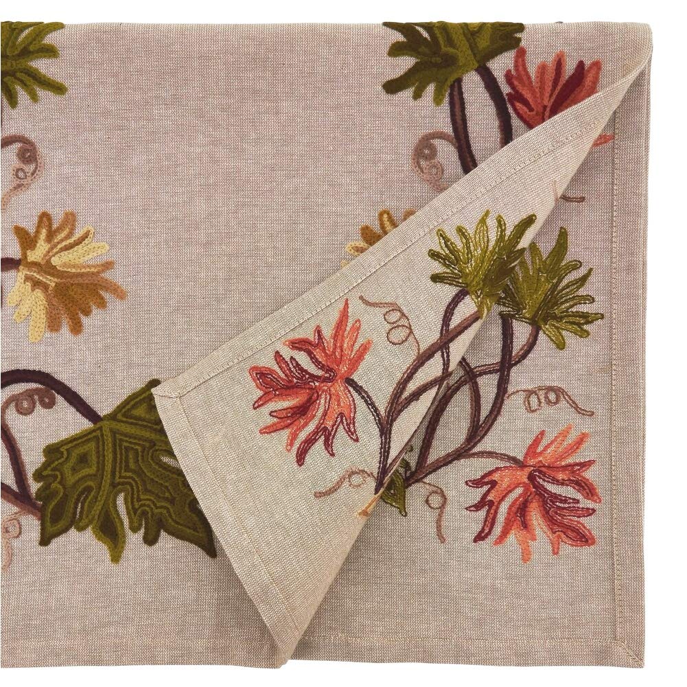 Embroidered Fall Leaf Runner