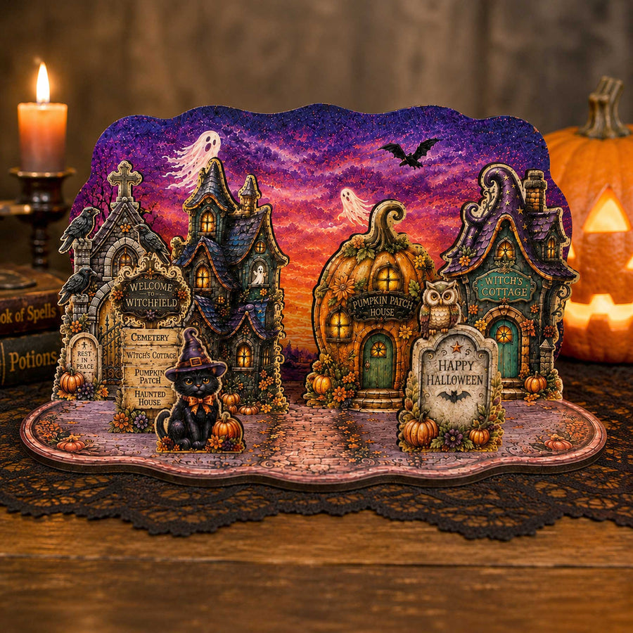 Witchfield Wooden Halloween Village