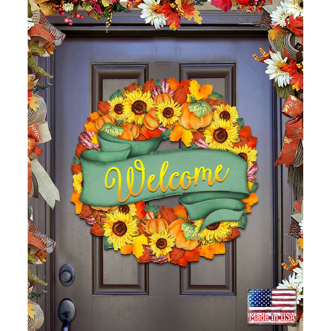 Floral Fall Door Wreath