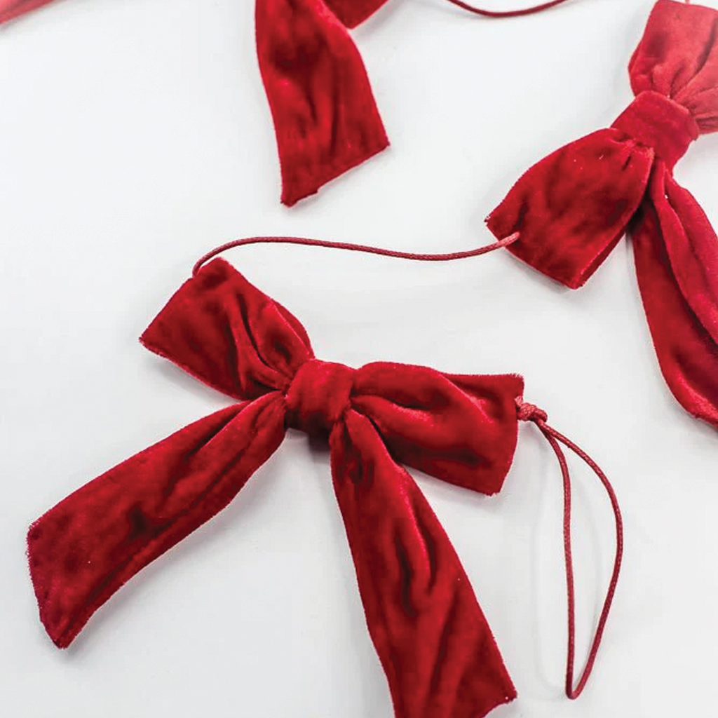 Red Bow Garland, 5 ft.
