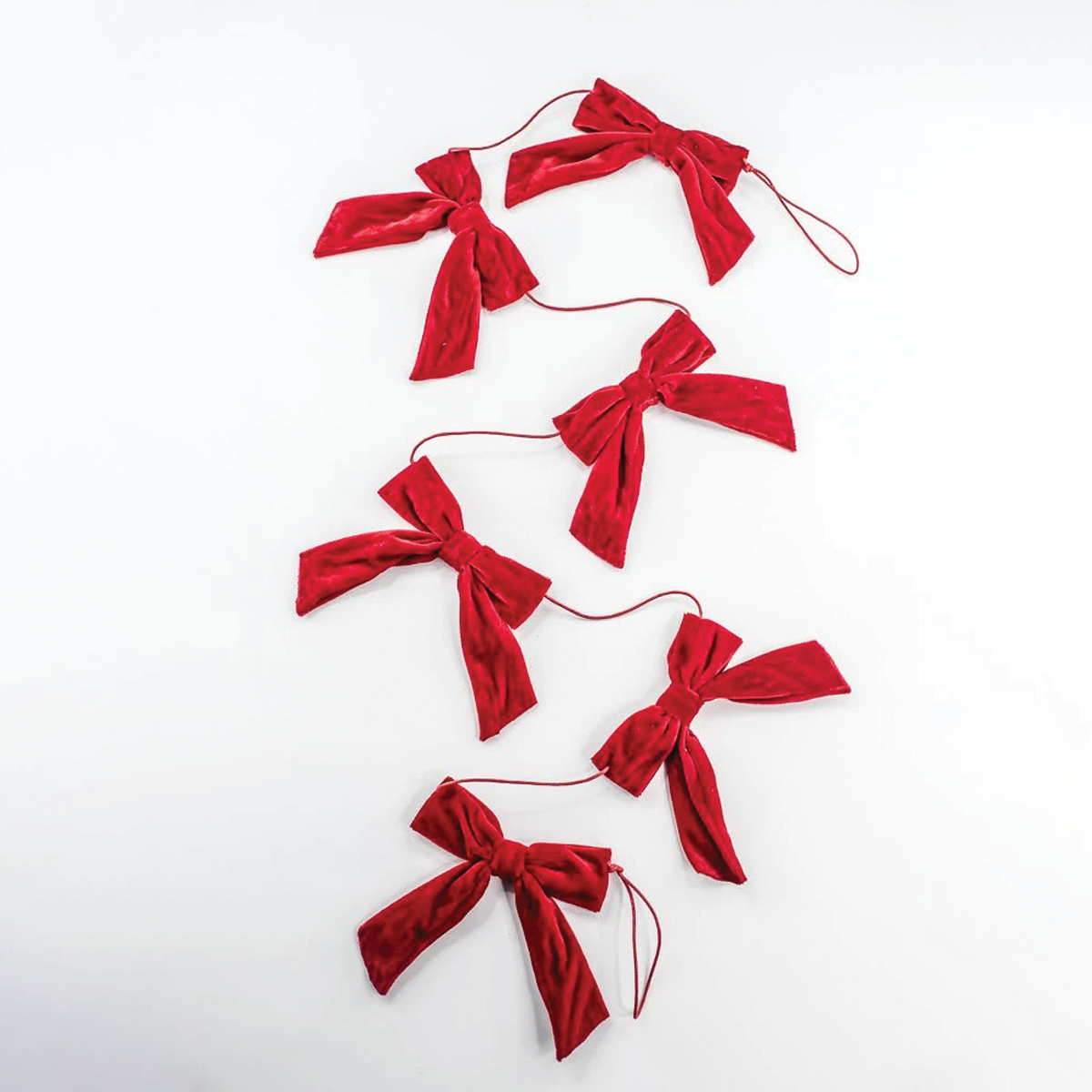 Red Bow Garland, 5 ft.