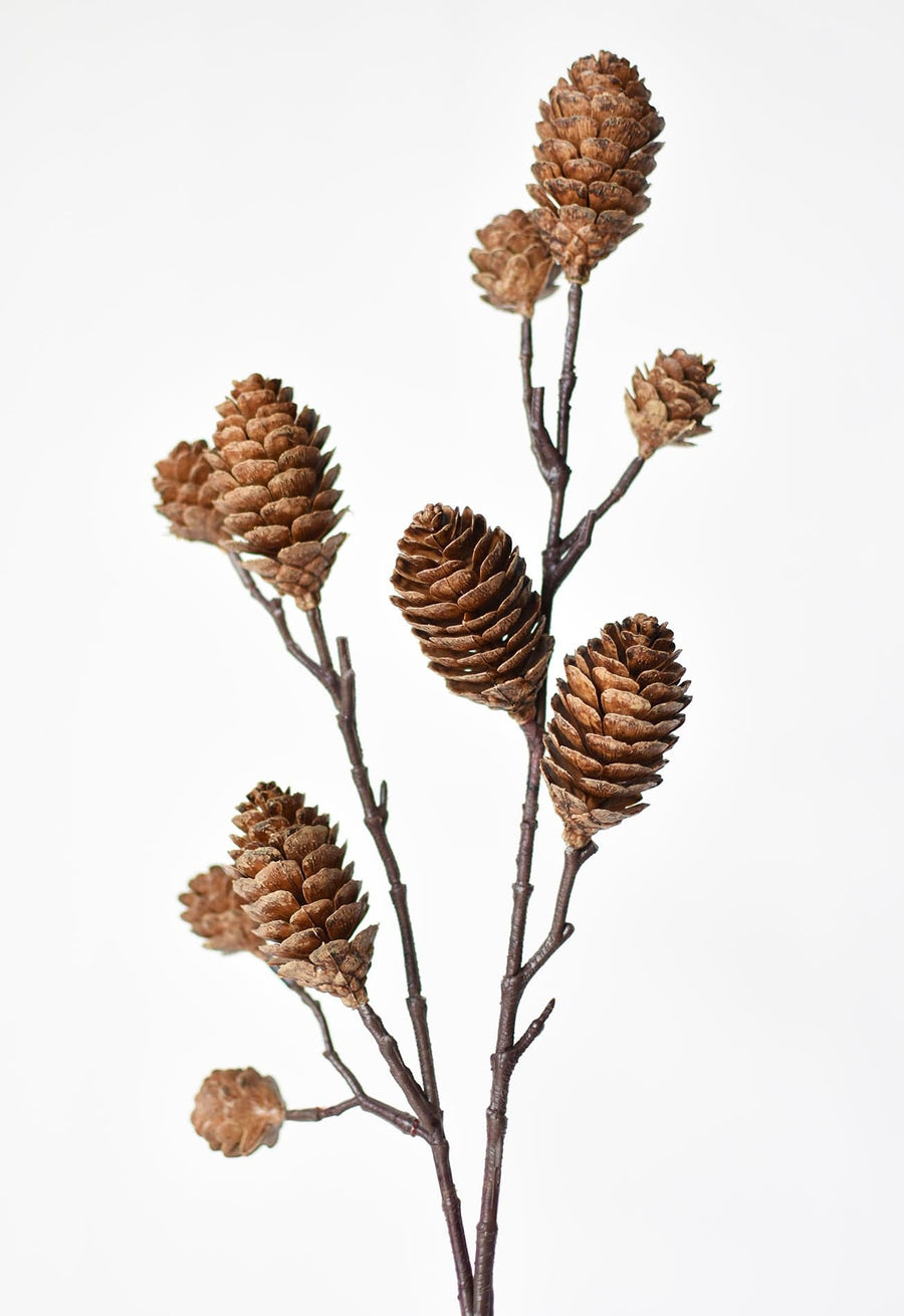 28" Faux Pine Cone Branch Stem