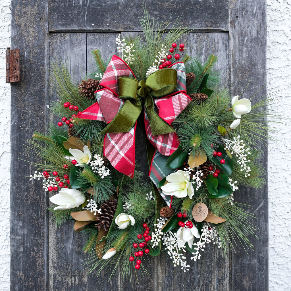 Sea Pines Faux Wreath with Bow
