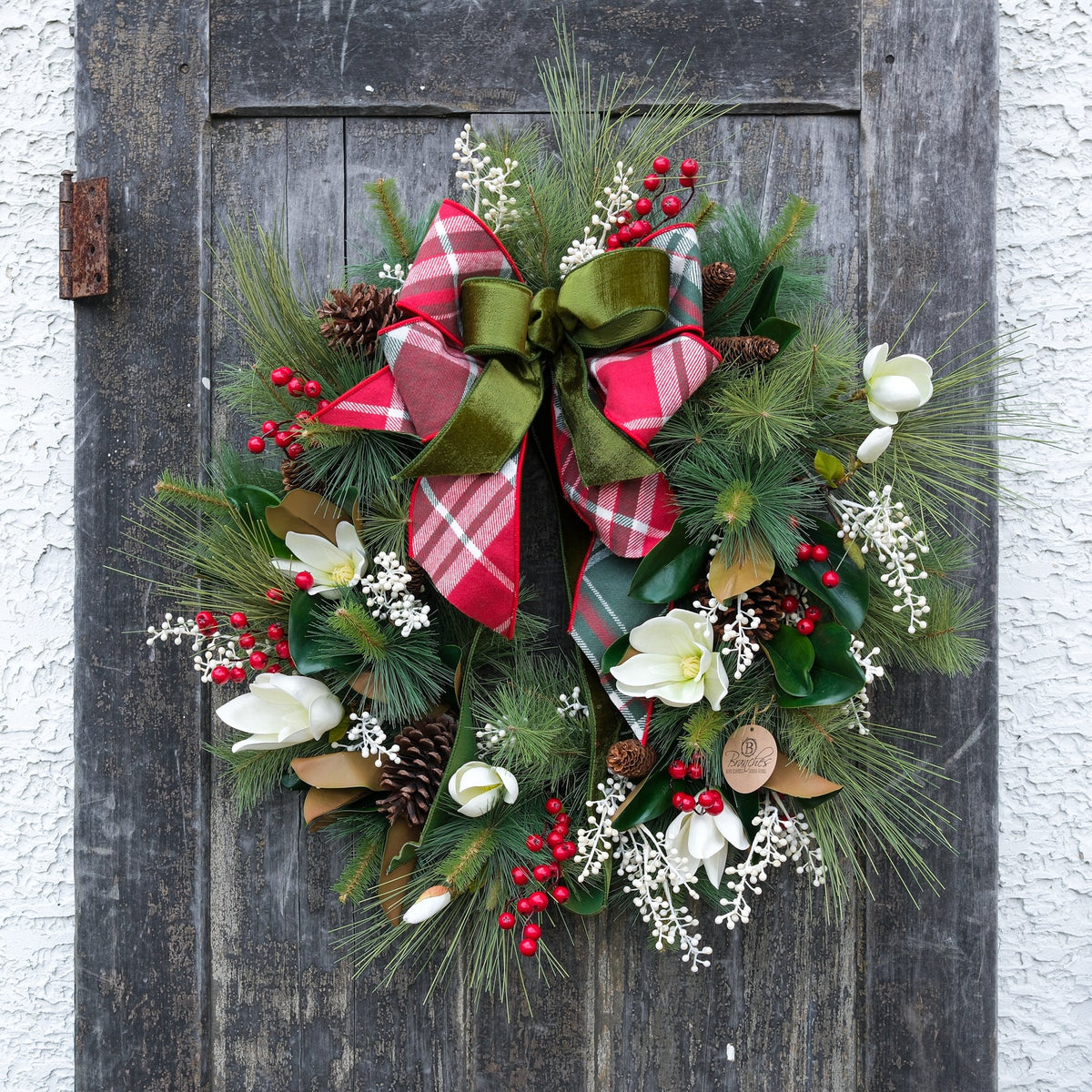 Sea Pines Faux Wreath with Bow