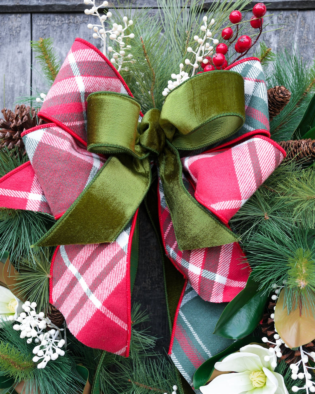 Sea Pines Faux Wreath with Bow