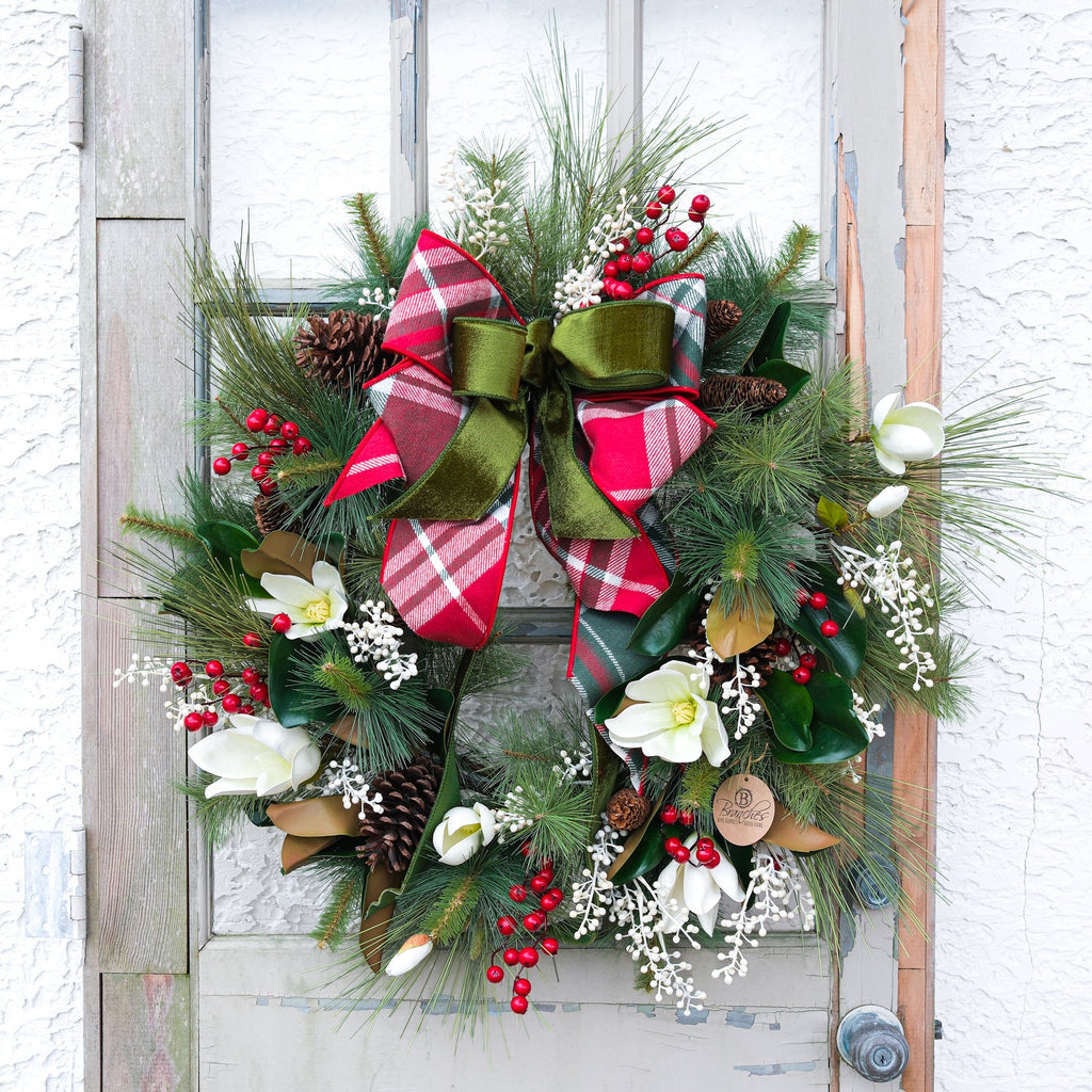 Sea Pines Faux Wreath with Bow