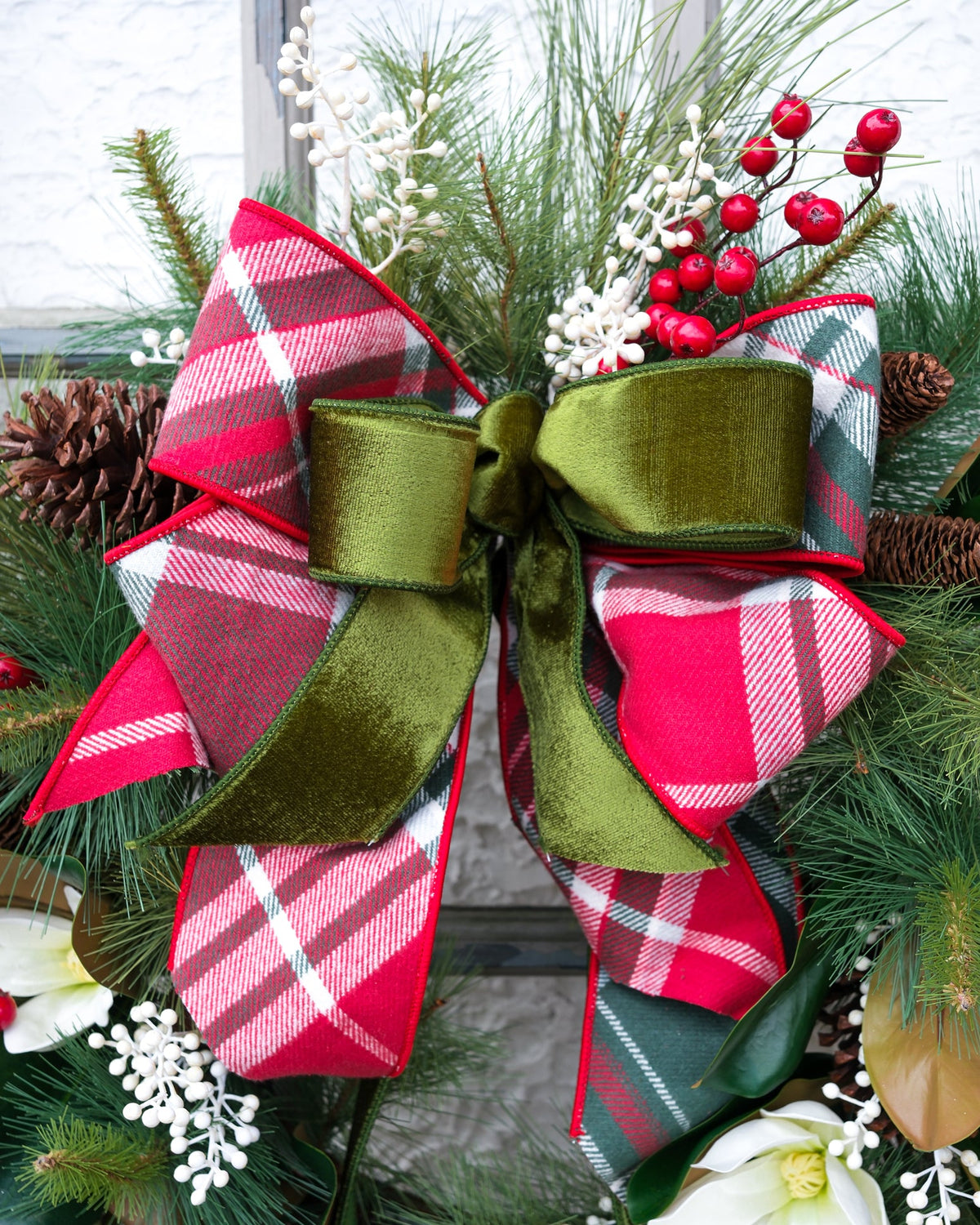 Sea Pines Faux Wreath with Bow