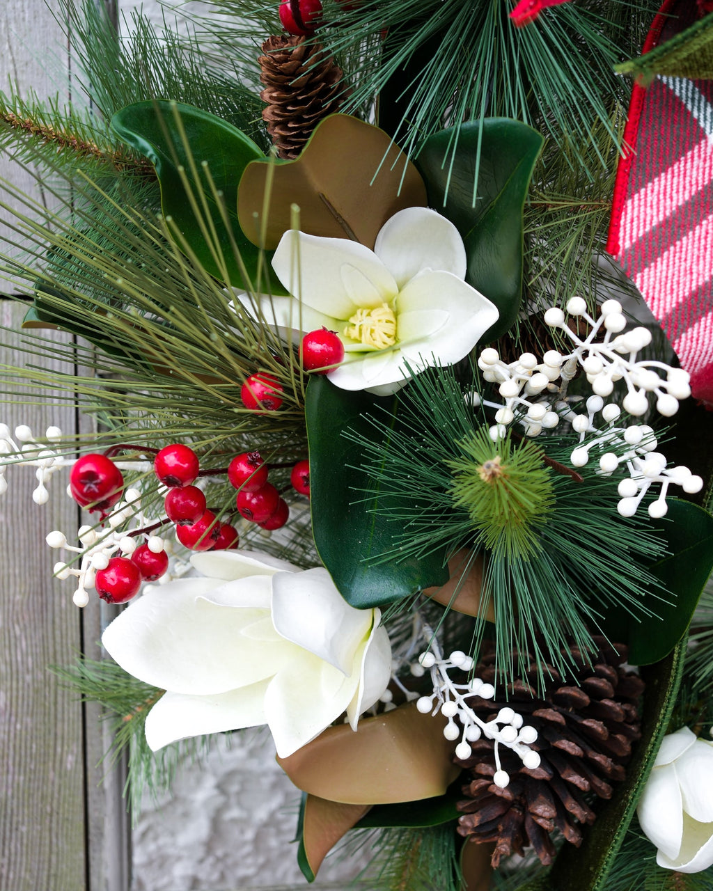 Sea Pines Faux Wreath with Bow