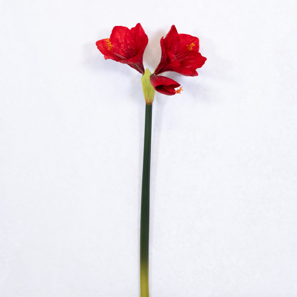 Faux Red Amaryllis Stem