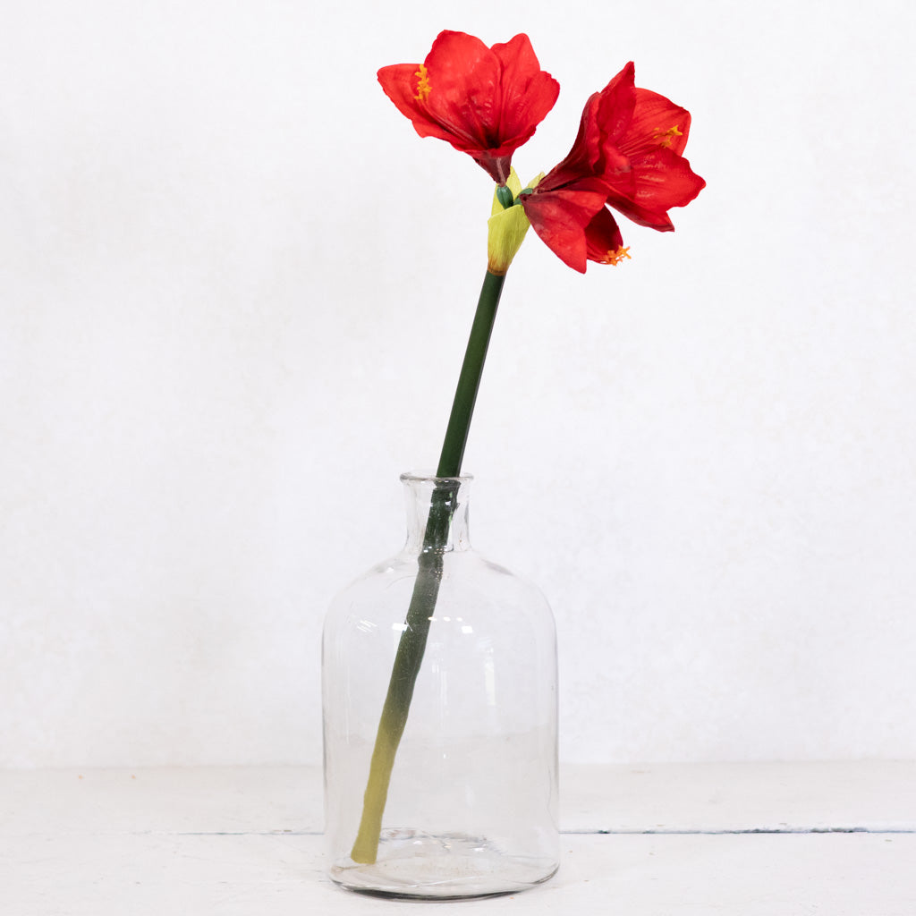 Faux Red Amaryllis Stem