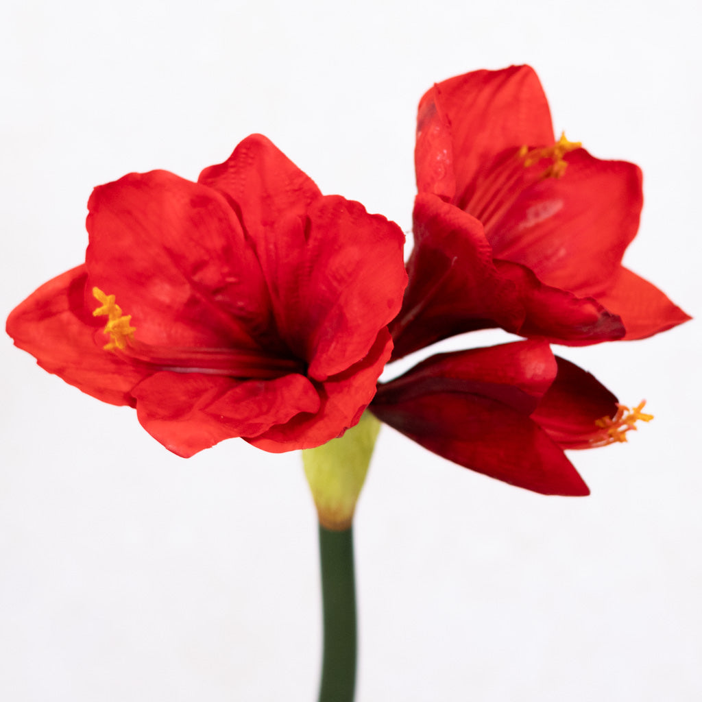Faux Red Amaryllis Stem