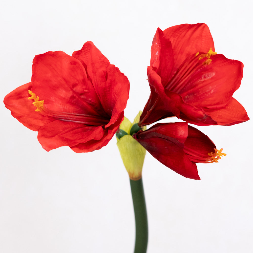 Faux Red Amaryllis Stem