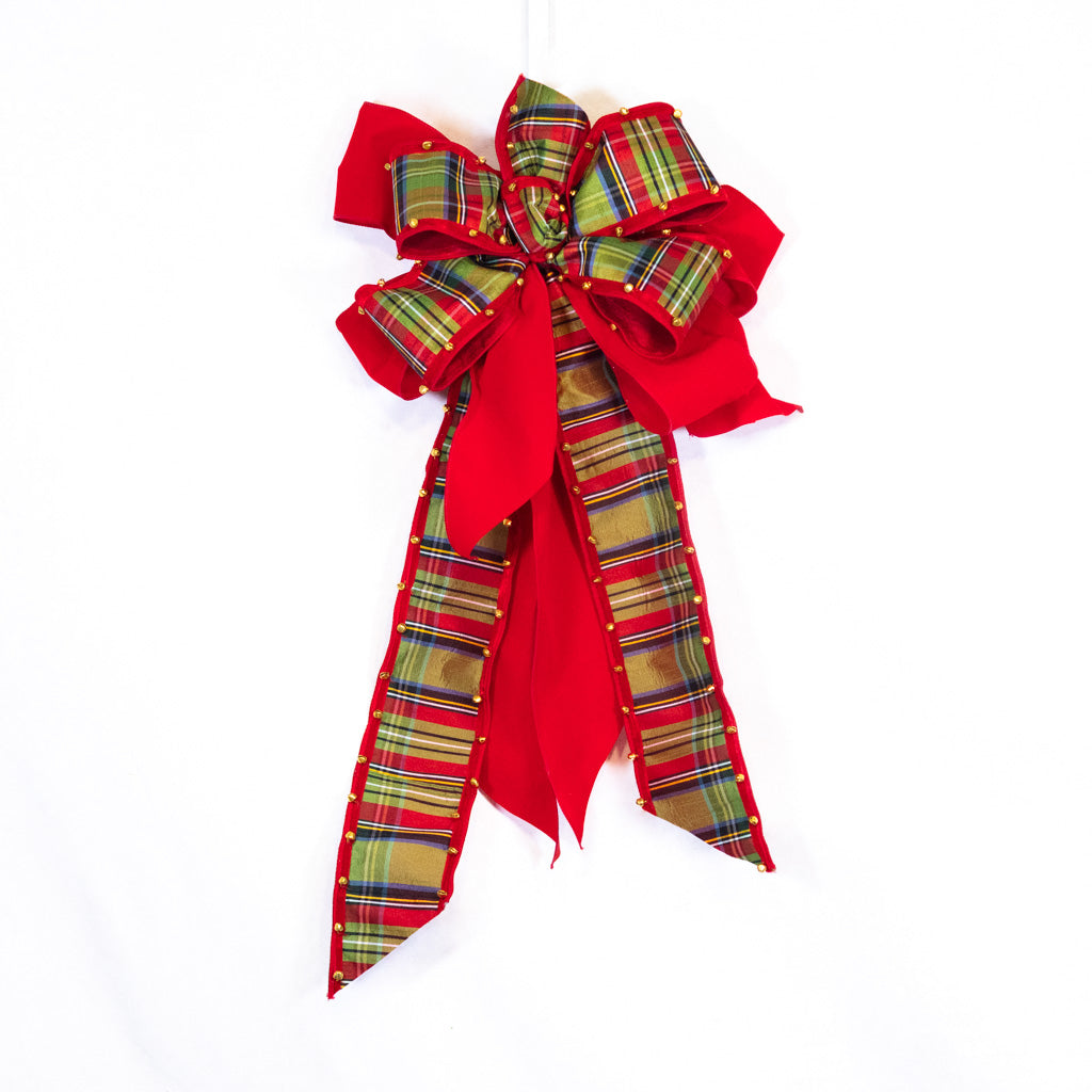 Plaid Bow with Bell Edge