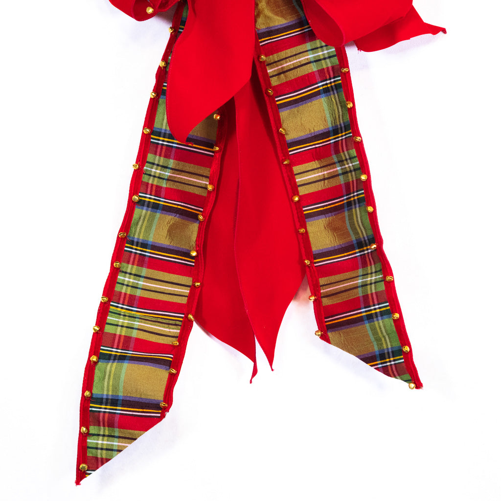 Plaid Bow with Bell Edge