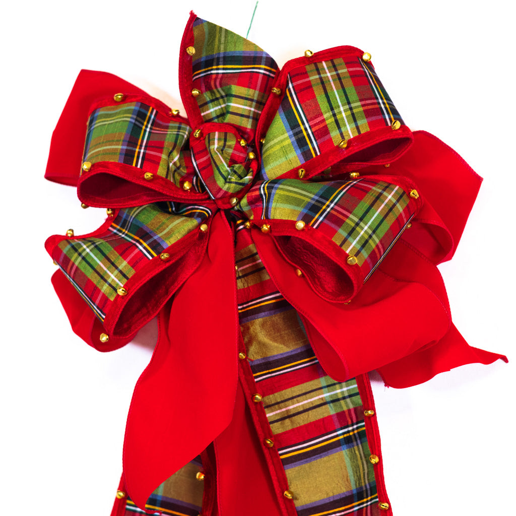 Plaid Bow with Bell Edge