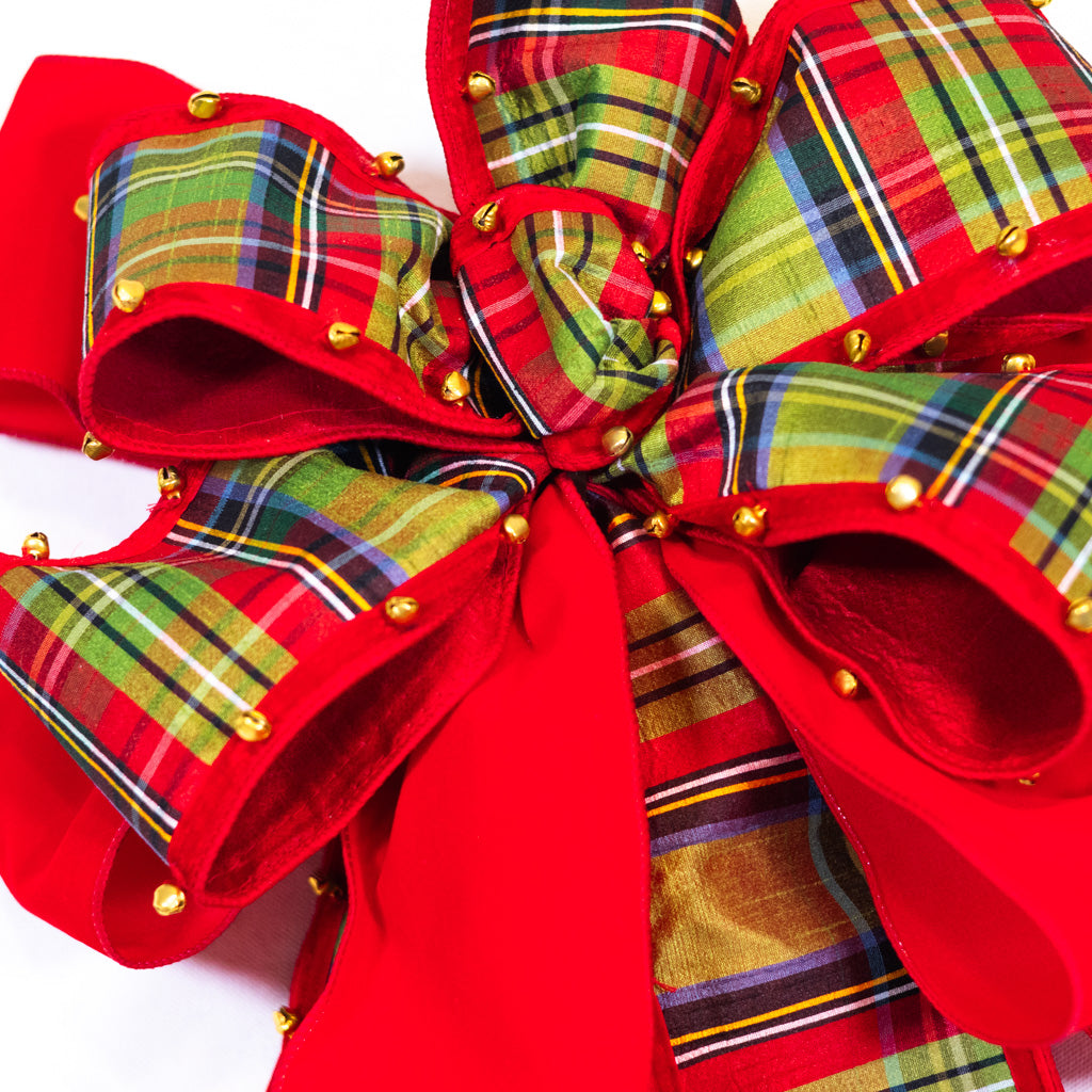 Plaid Bow with Bell Edge