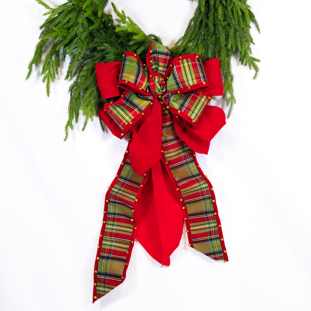 Plaid Bow with Bell Edge