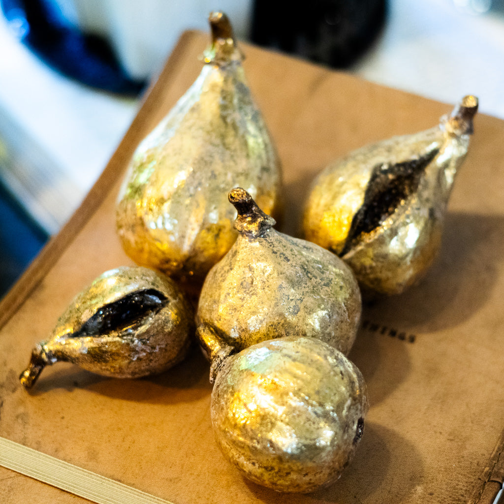 Gold-Finish Resin Figs, Set of 5